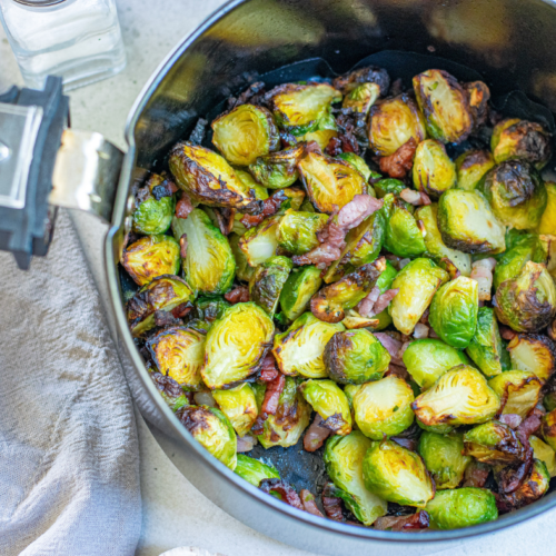 Air Fryer Keto Brussels Sprouts and Bacon