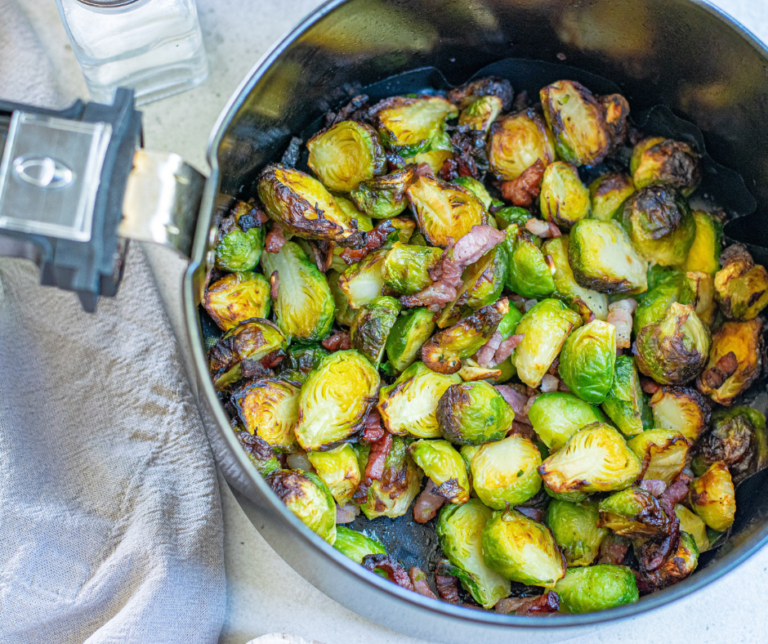 Air Fryer Keto Brussels Sprouts and Bacon