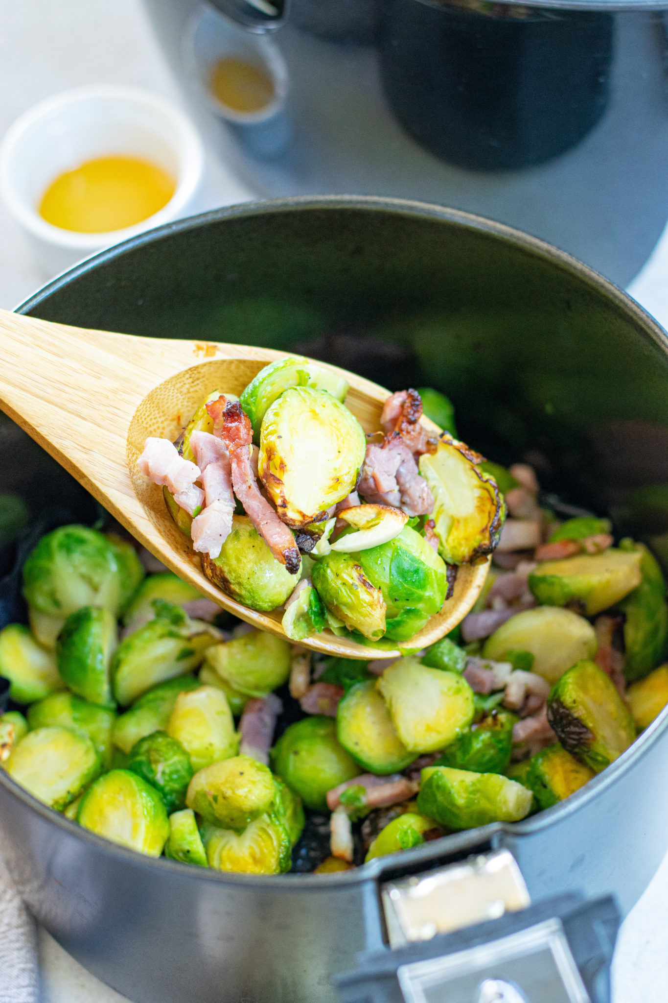 Air Fryer Keto Brussels Sprouts and Bacon