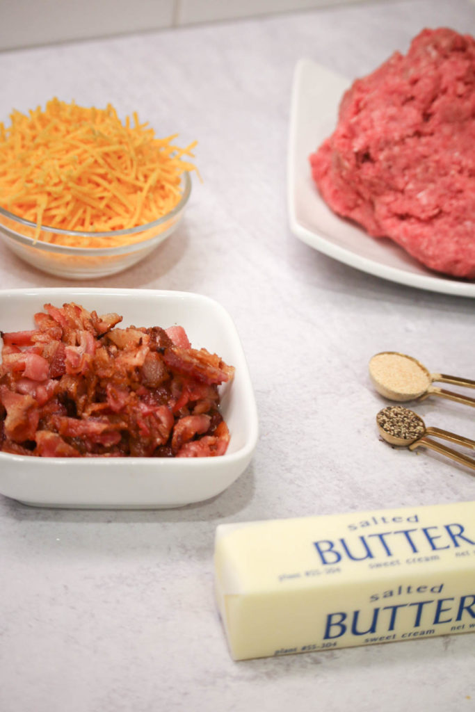 Ingredients Needed For Air Fryer Bacon Cheddar Burger Bowls